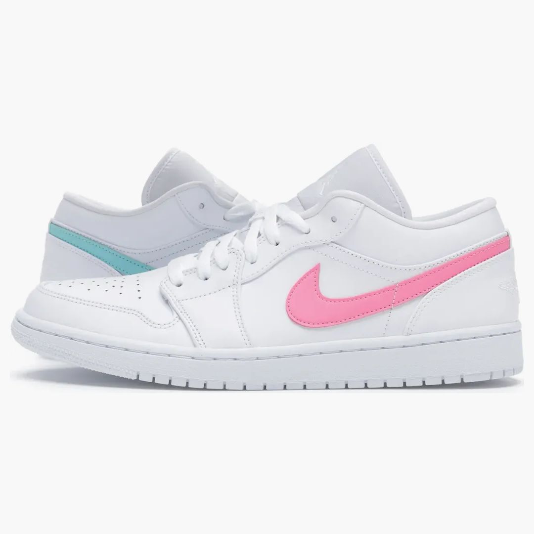 Jordan 1 Low White Multi-color Swoosh