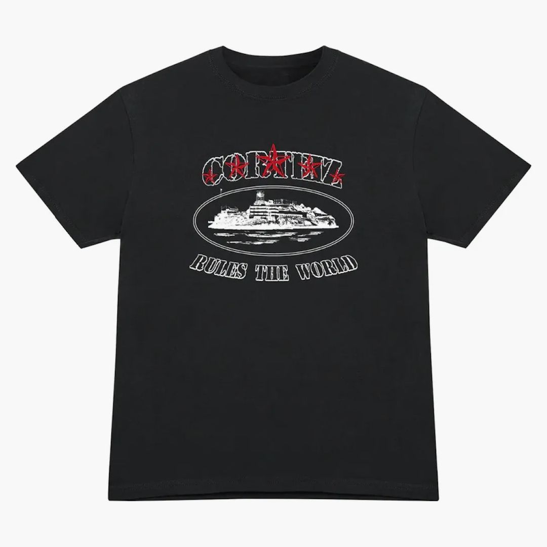 Corteiz 5 Starz Alcatraz Tee Black
