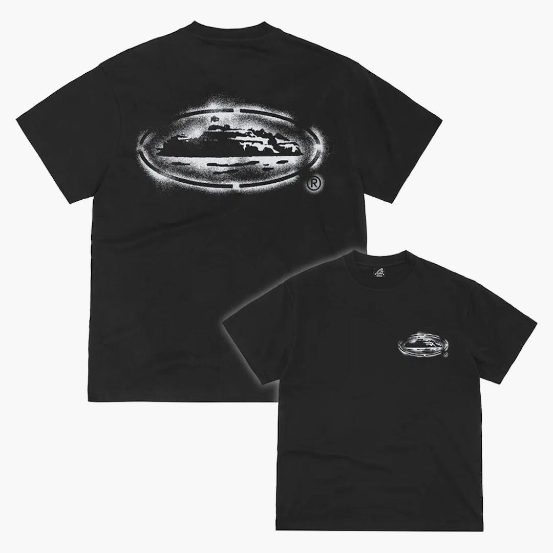 Corteiz Island Stencil Tee Black