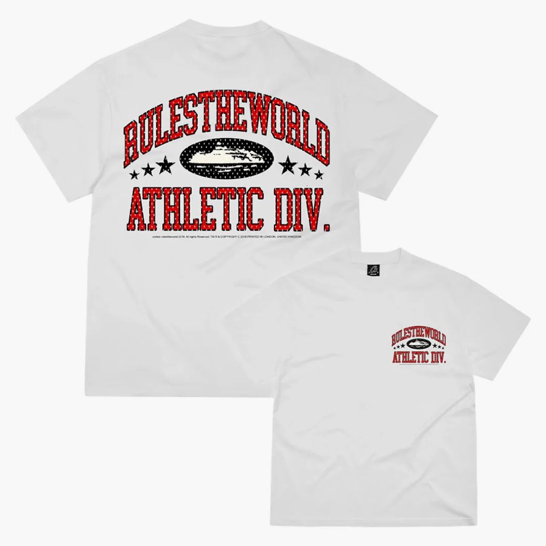 Corteiz Rtw Athletic Division Tee White/red
