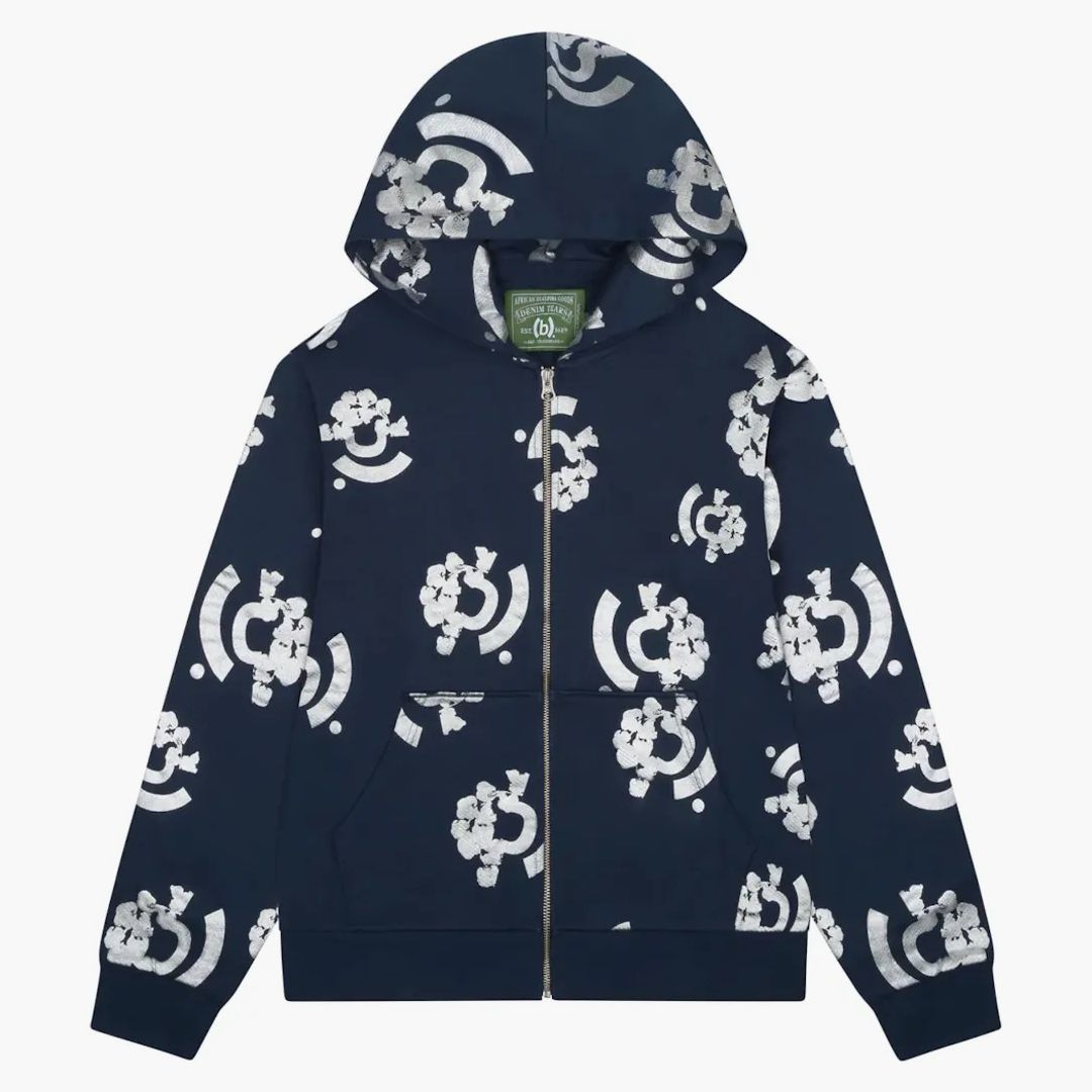 Denim Tears Bstroy Tears Zip Hoodie Blue