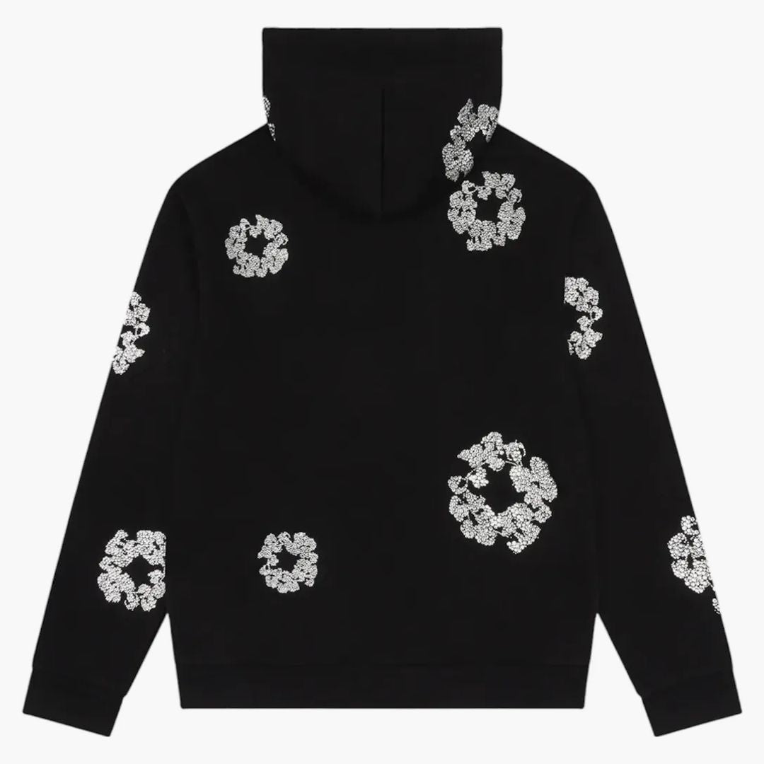 Denim Tears Cashmere Swarovski Cotton Wreath Zip Hoodie Black
