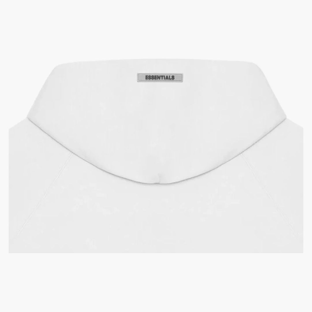 Fear Of God Essentials 3d Silicon Applique Full Zip Up Hoodie White