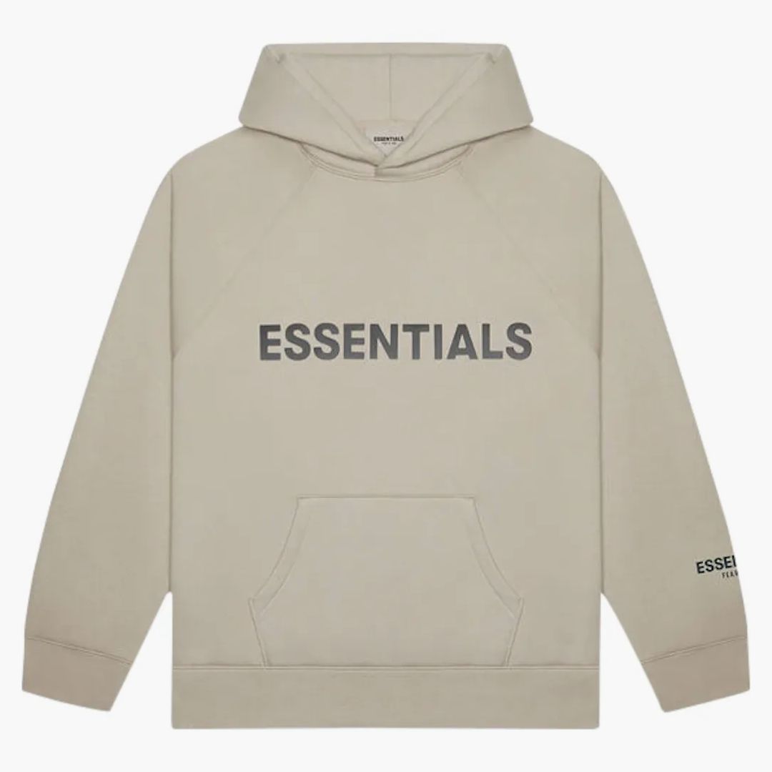 Fear Of God Essentials 3d Silicon Applique Pullover Hoodie String