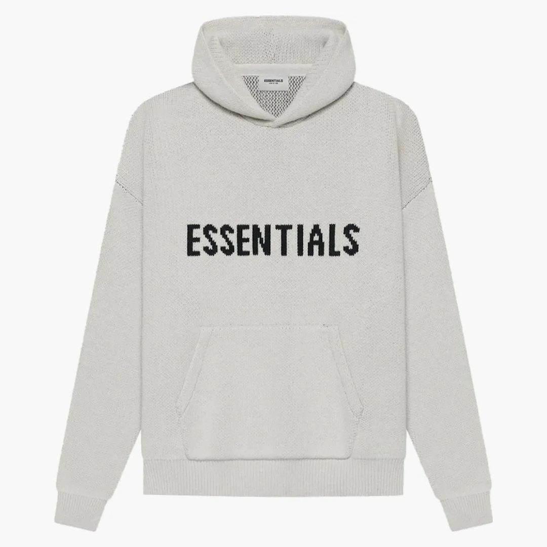 Fear Of God Essentials Knit Pullover Hoodie (ss21) Light Heather Oatmeal