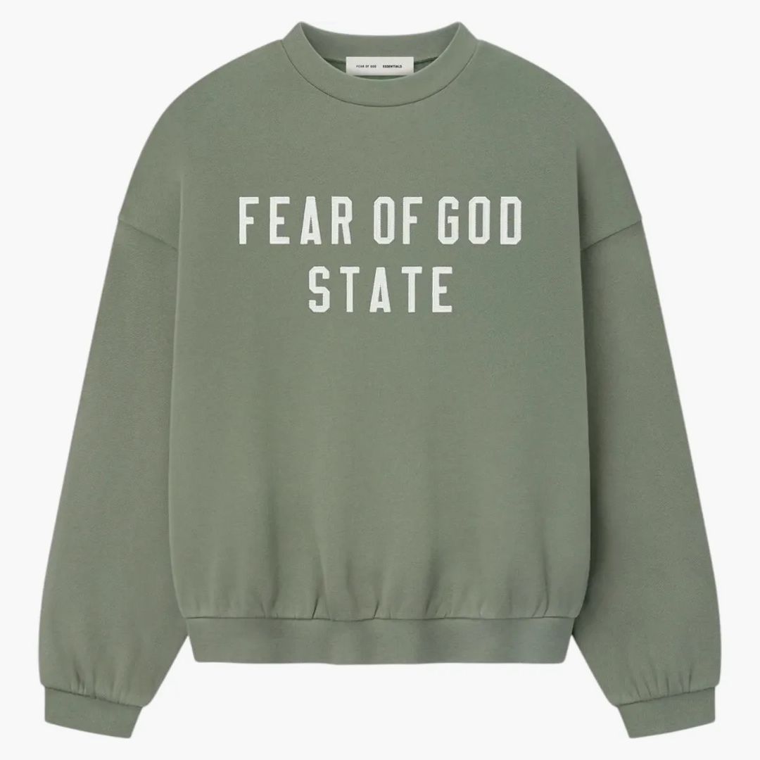 Fear Of God Essentials 90's Fleece Crewneck Moss