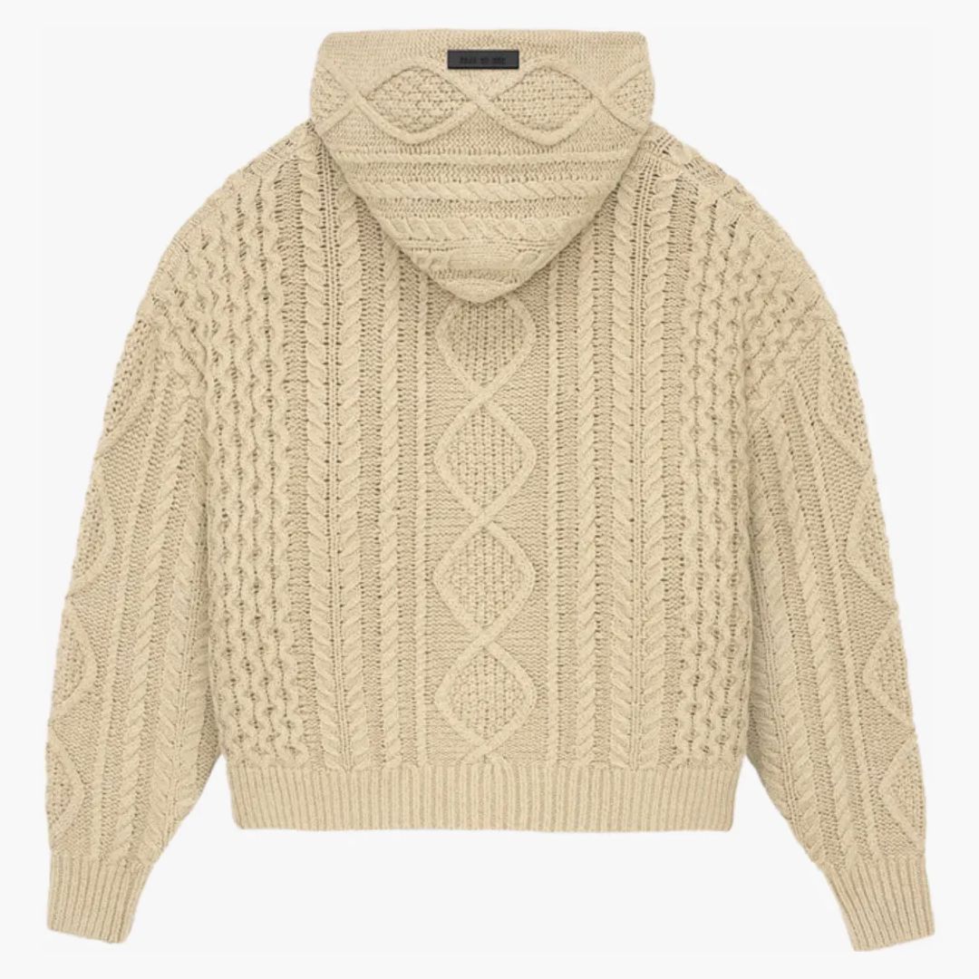 Fear Of God Essentials Cable Knit Hoodie Gold Heather