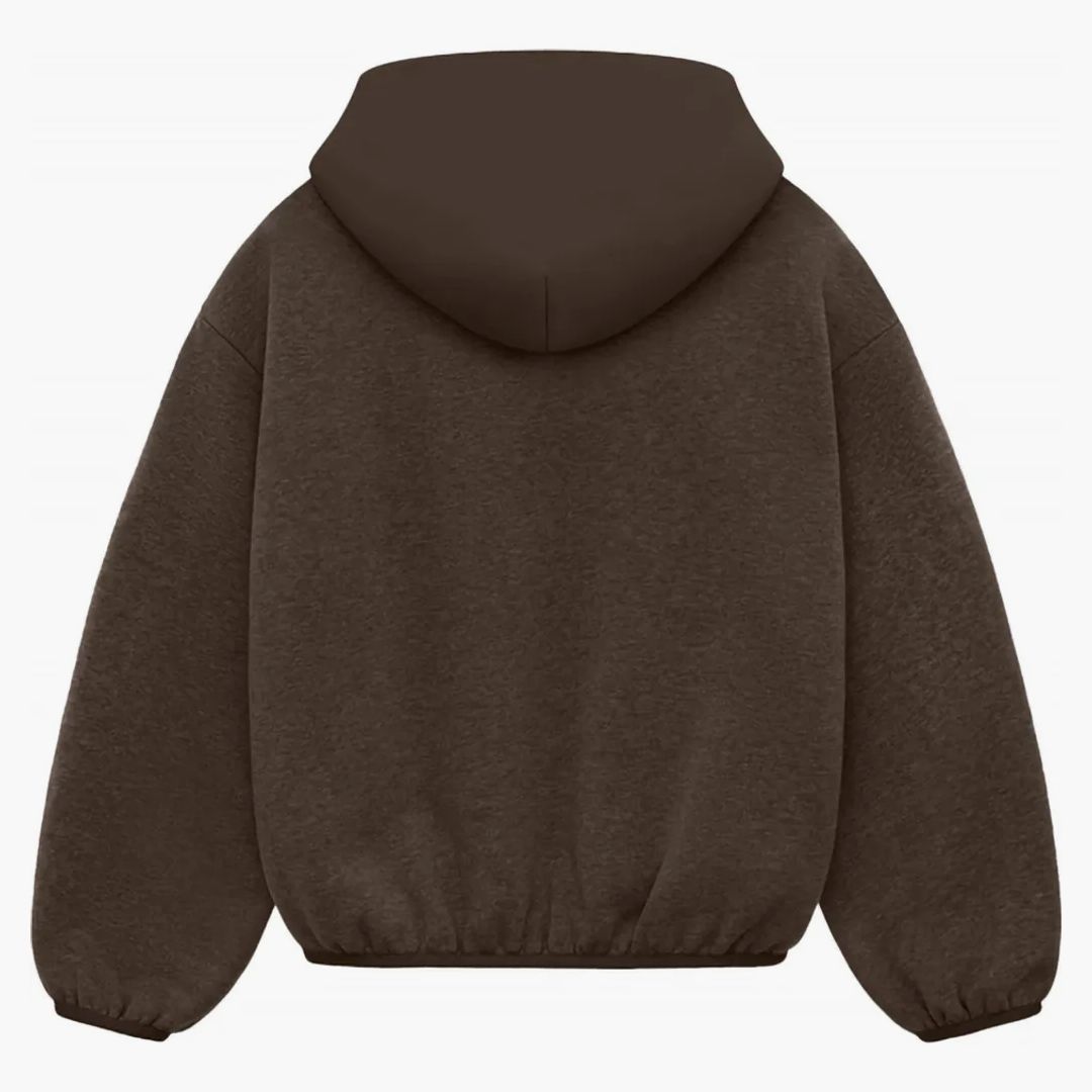 Fear Of God Essentials Core Collection Kids Nylon Fleece Hoodie Wood/heather Wood