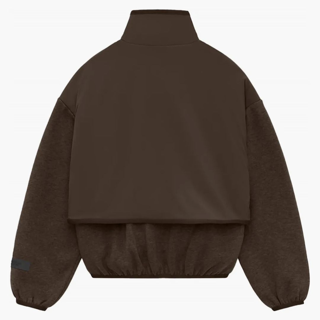 Fear Of God Essentials Core Collection Kids Nylon Fleece Mockneck Wood/heather Wood