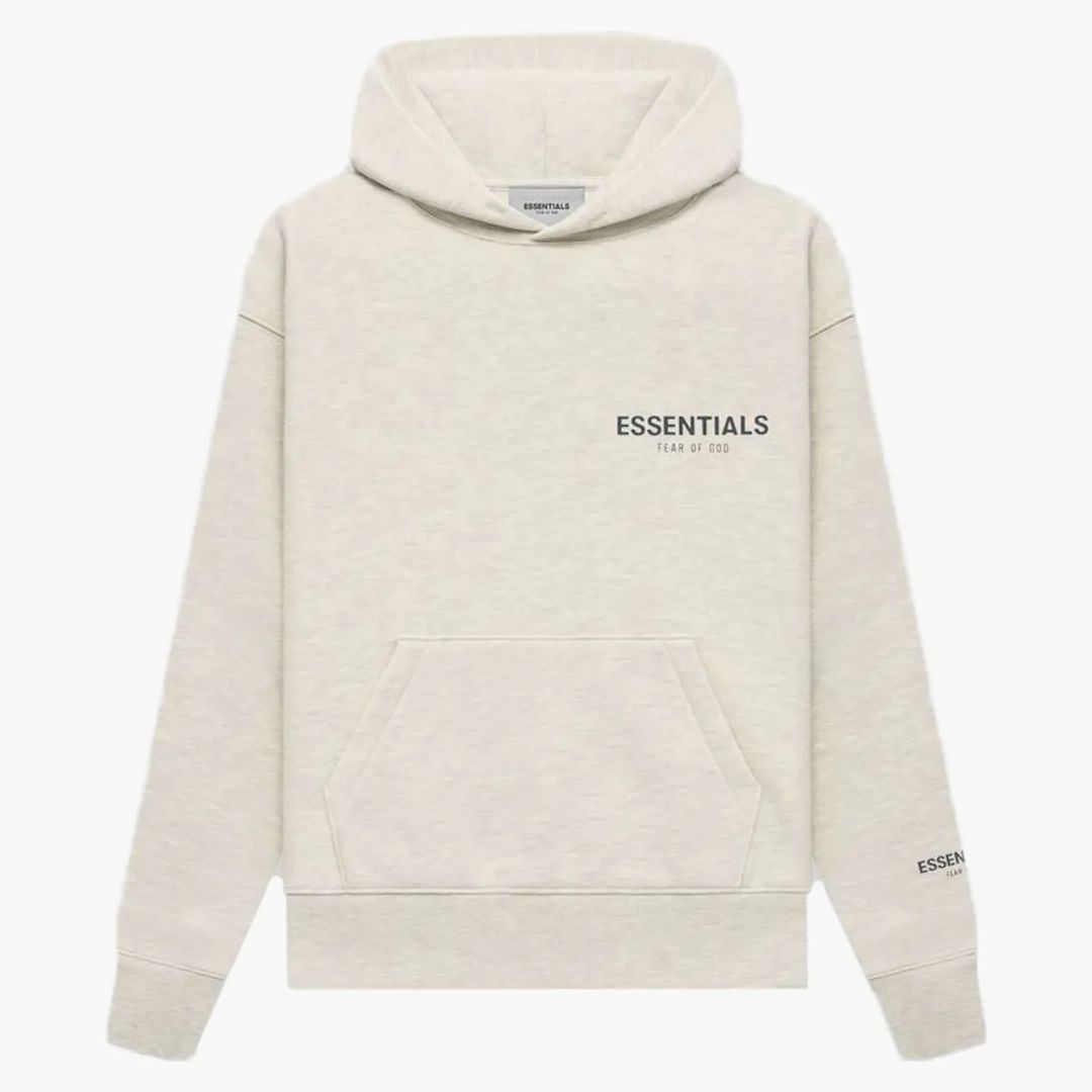Fear Of God Essentials Core Collection Kids Pullover Hoodie Light Heather Oatmeal