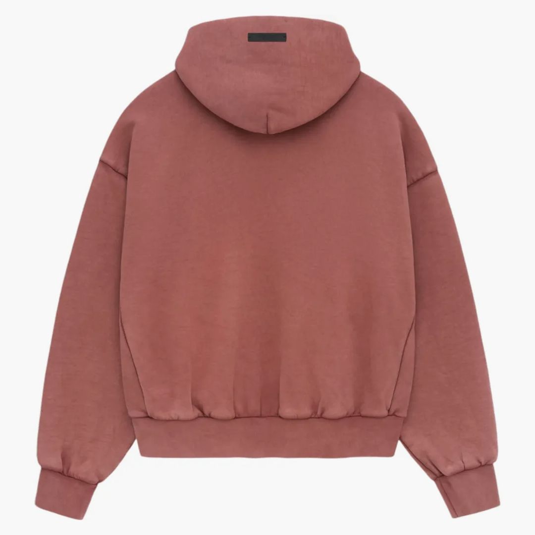 Fear Of God Essentials Heavy Fleece Vintage Shrunken Hoodie Crimson