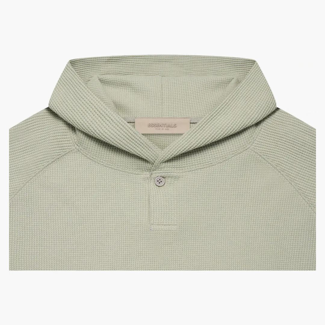 Fear Of God Essentials Kids Big E Waffle Henley Hoodie Seafoam