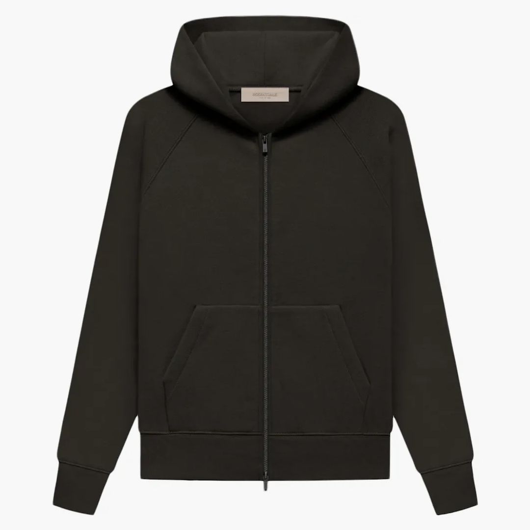 Fear Of God Essentials Kid's Fullzip Hoodie Off Black