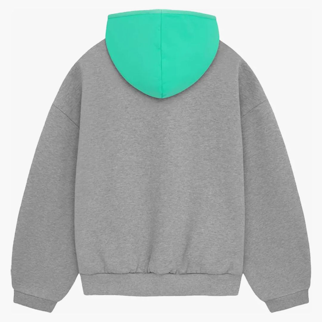 Fear Of God Essentials Kids Nylon Fleece Hoodie Dark Heather Oatmeal/mint Leaf