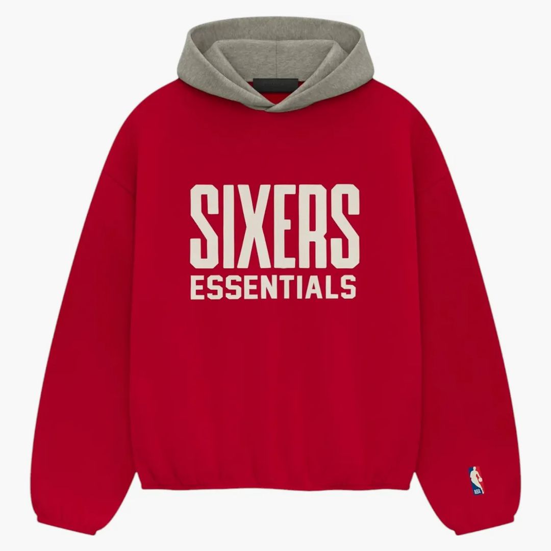 Fear Of God Essentials Sixers Hoodie Red