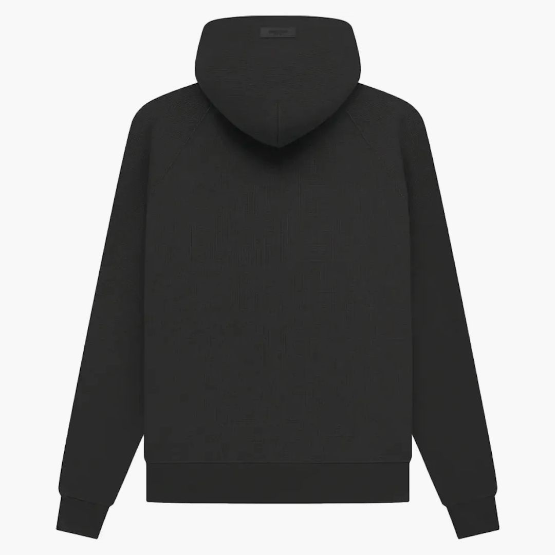Fear Of God Essentials Waffle Raglan Hoodie Off Black