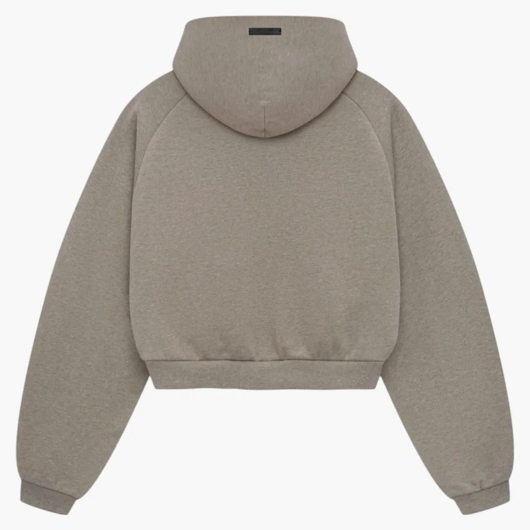 Fear Of God Essentials Women's Fleece Cropped Hoodie (fw24) Heather Gray