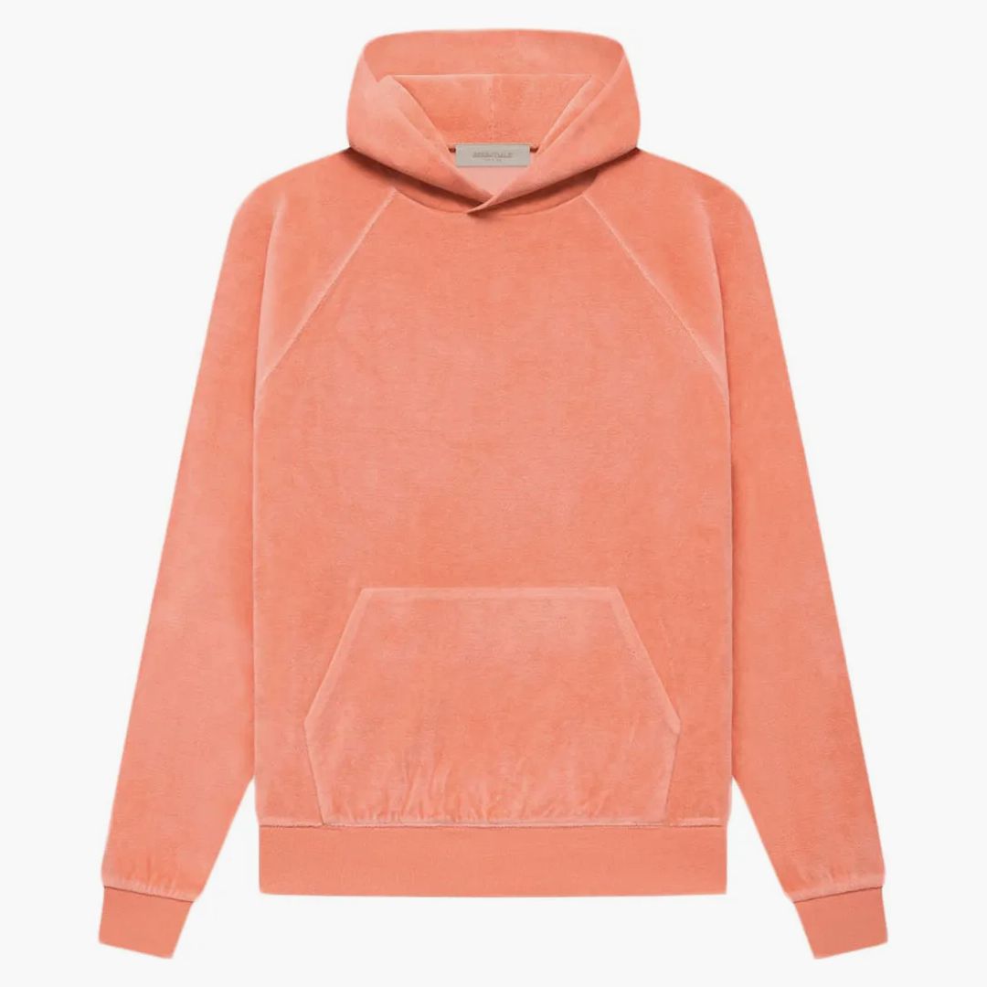 Fear Of God Essentials Women's Velour Hoodie Coral