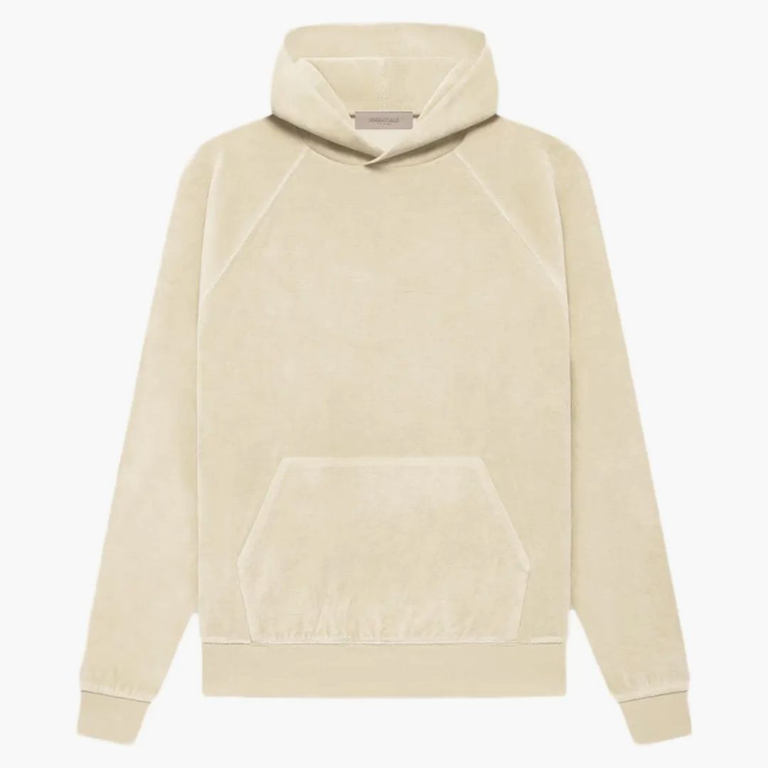 Fear Of God Essentials Women's Velour Hoodie Egg Shell