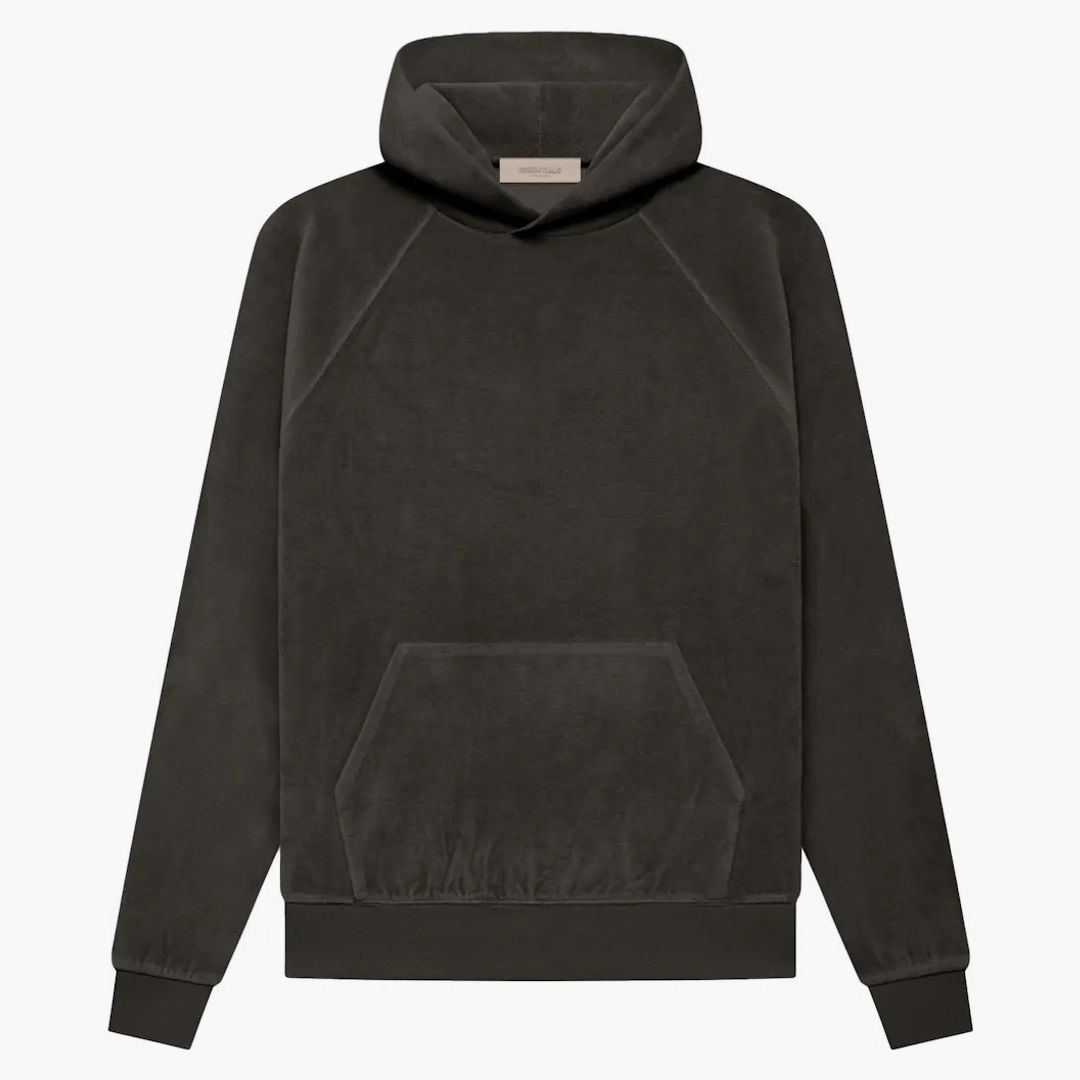 Fear Of God Essentials Women's Velour Hoodie Off Black