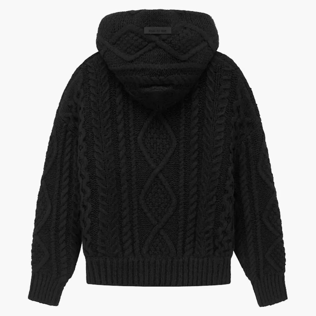 Fear Of God Essentials Kids Cable Knit Hoodie Black
