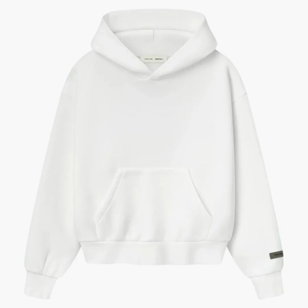 Fear Of God Womens Essentials Classic Hoodie Cloud White