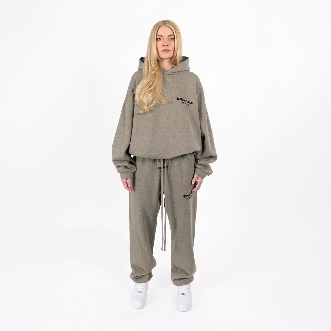 Fear Of God Essentials Fleece Hoodie (fw24) Heather Gray