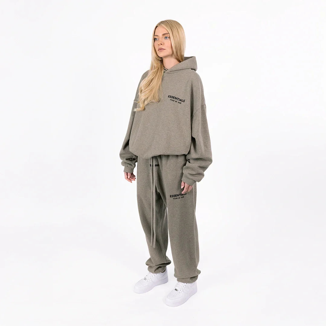 Fear Of God Essentials Fleece Hoodie (fw24) Heather Gray