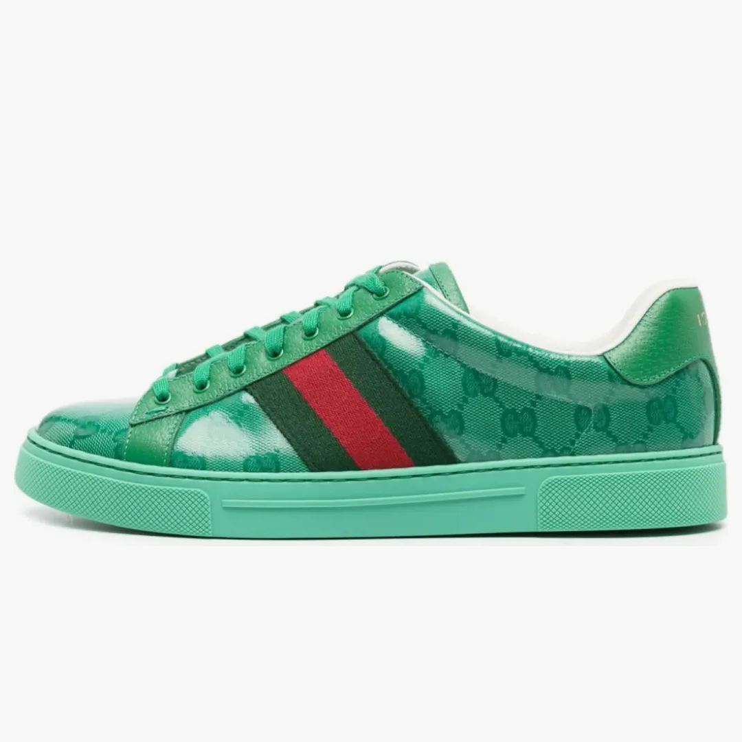 Gucci Ace Crystal Canvas Green