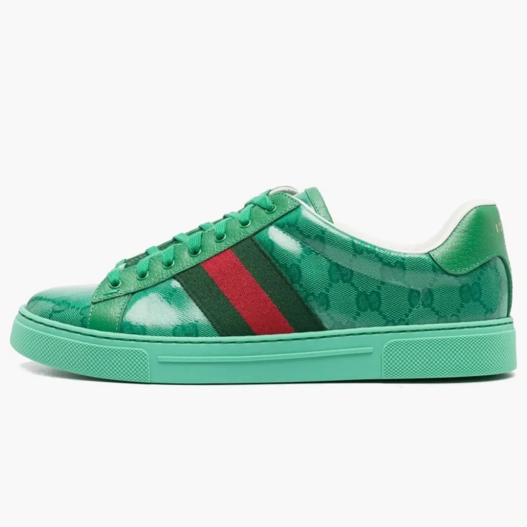 Gucci Ace Gg Crystal Canvas Green