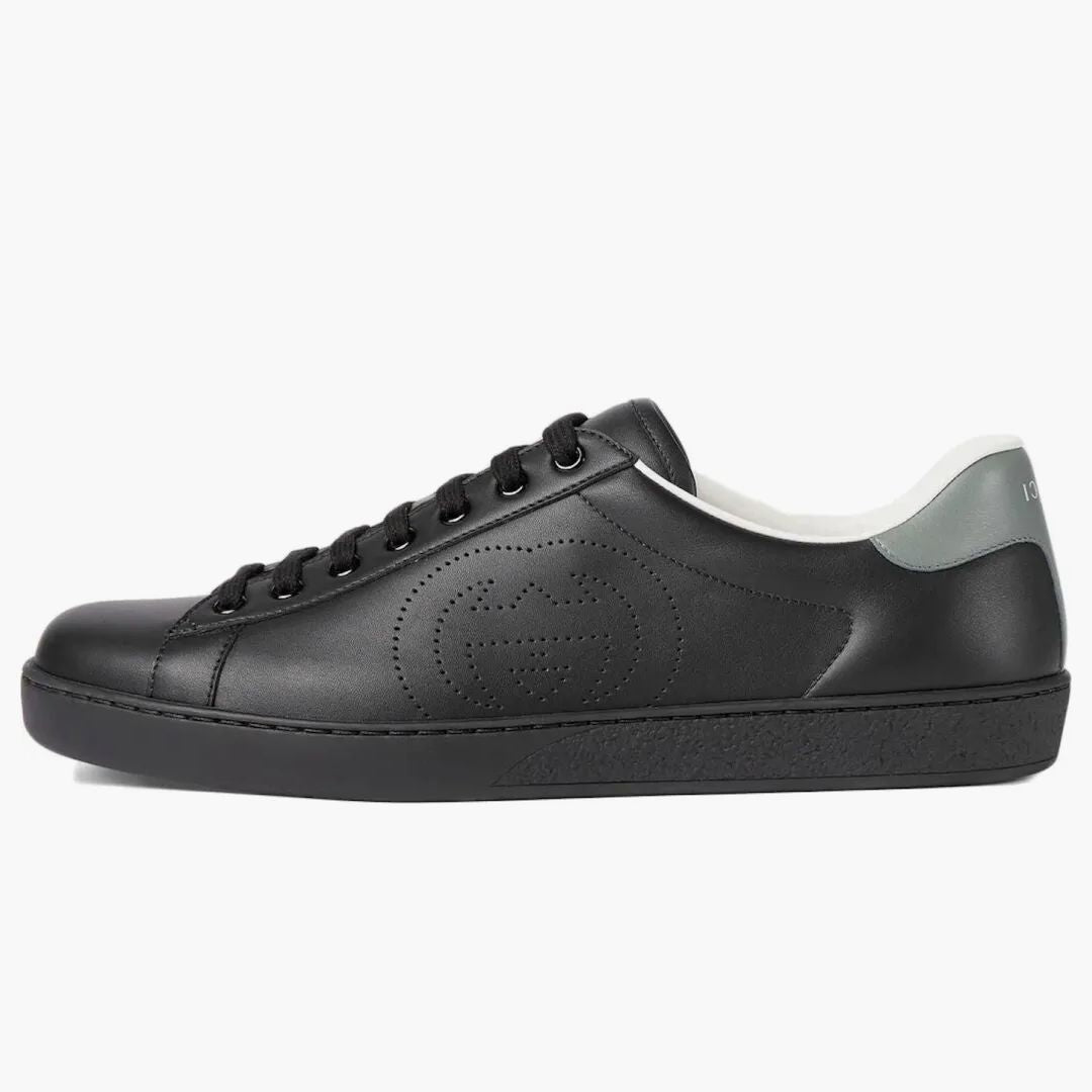 Gucci Ace Perforated Interlocking G Black