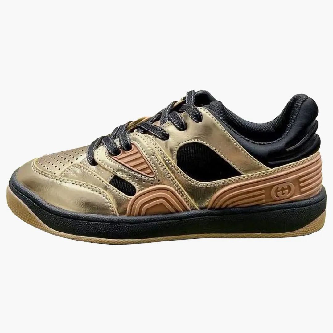 Gucci Basket Low Gold Black