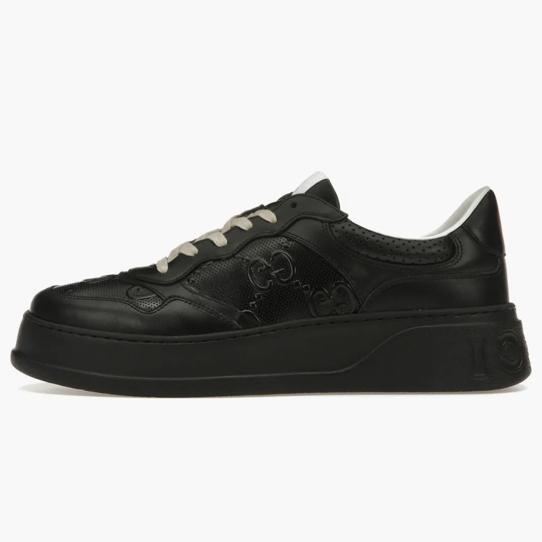 Gucci Gg Embossed Black Leather