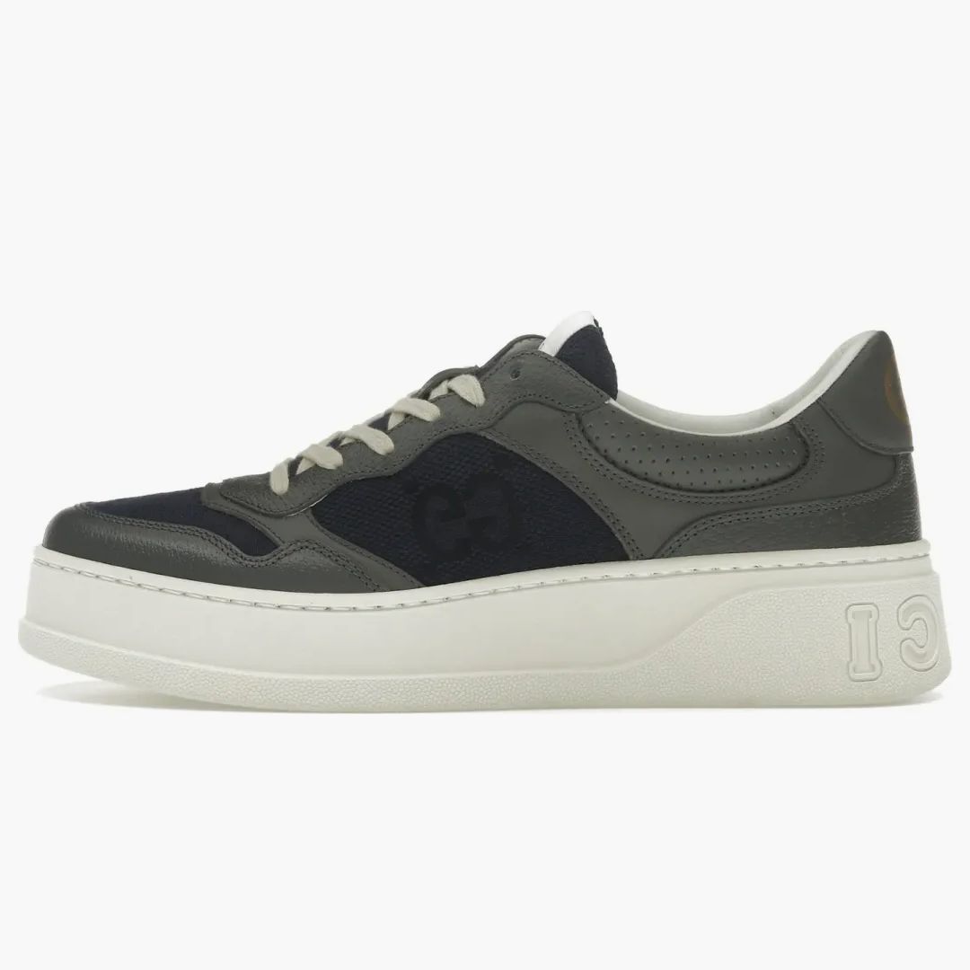 Gucci Gg Lace Up Sneaker Grey Blue
