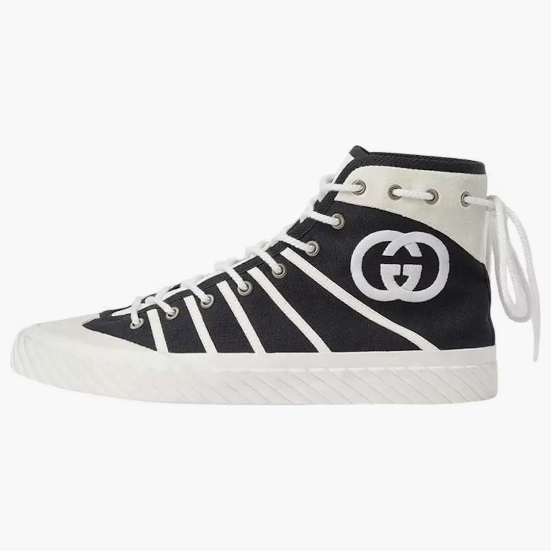Gucci Gg Tortuga High Sneakers Black White