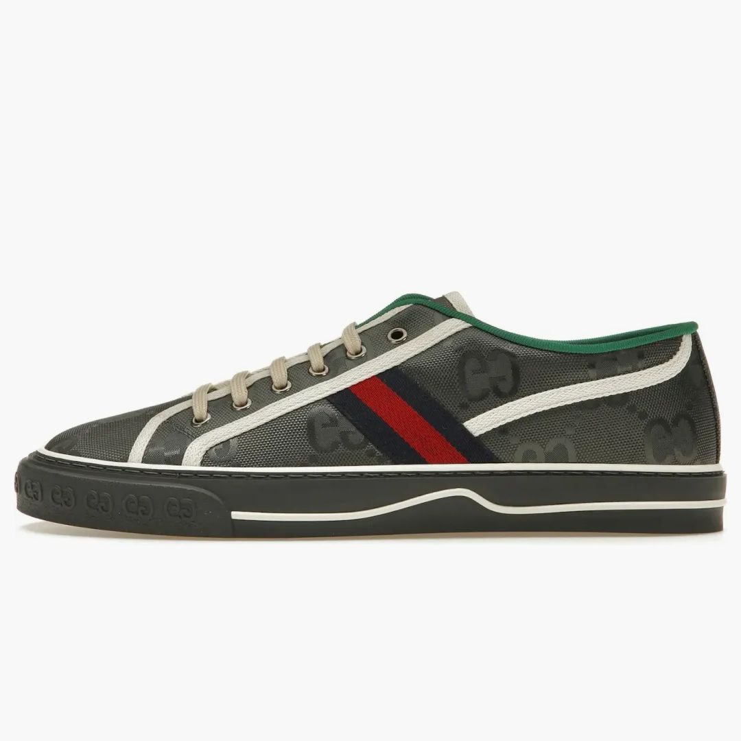 Gucci Off The Grid Tennis 1977 Low Econyl Dark Grey Gg Blue Red White