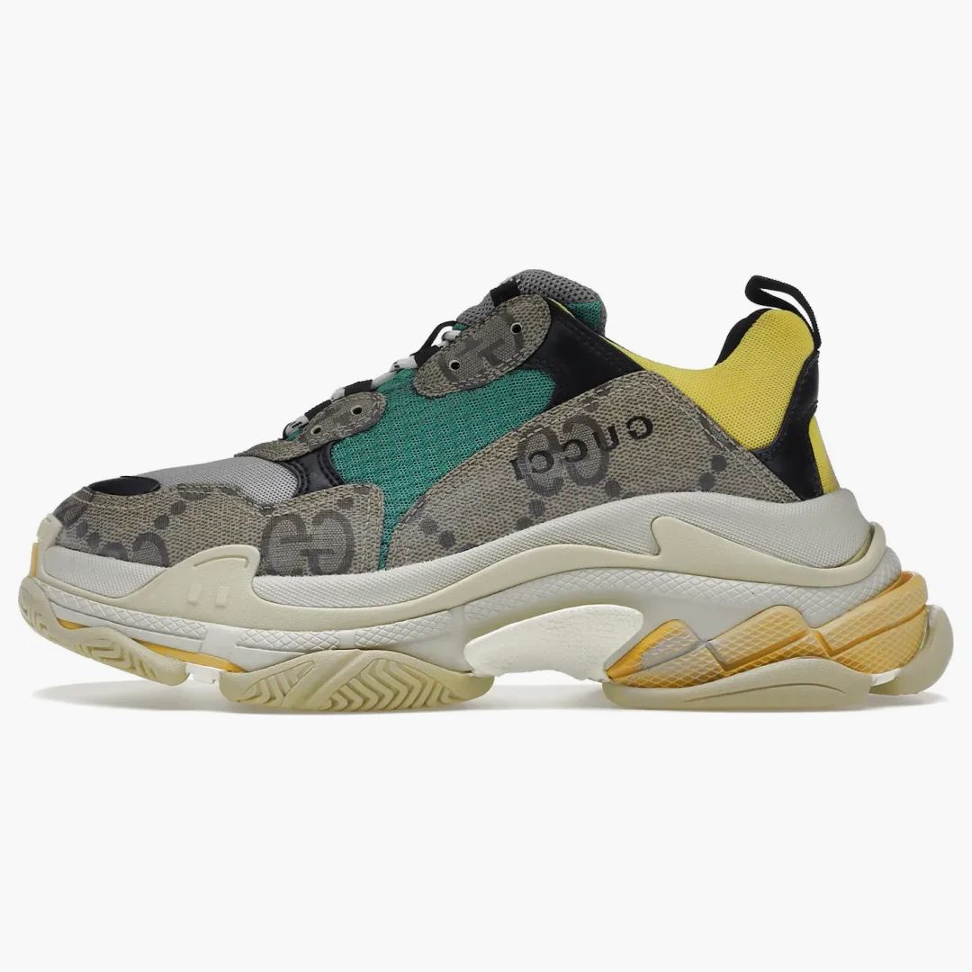 Gucci X Balenciaga The Hacker Project Triple S Beige Green Yellow