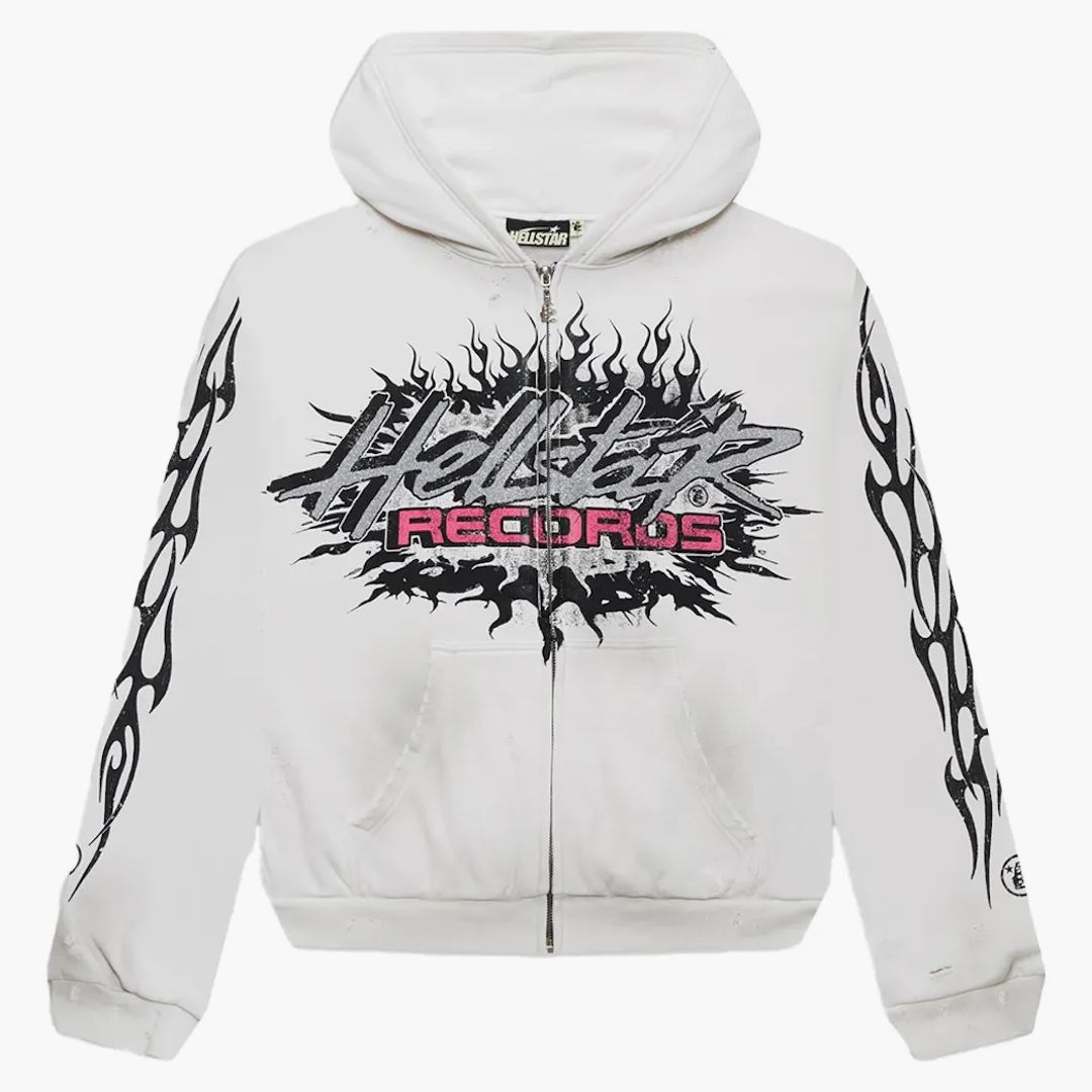 Hellstar Records Glitter Zip-up White