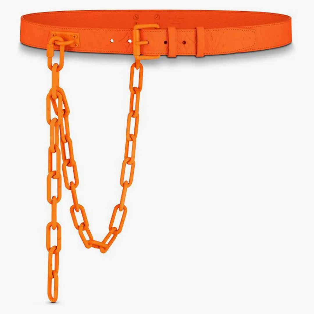 Louis Vuitton Signature Belt Monogram Chain Mca 35mm Orange