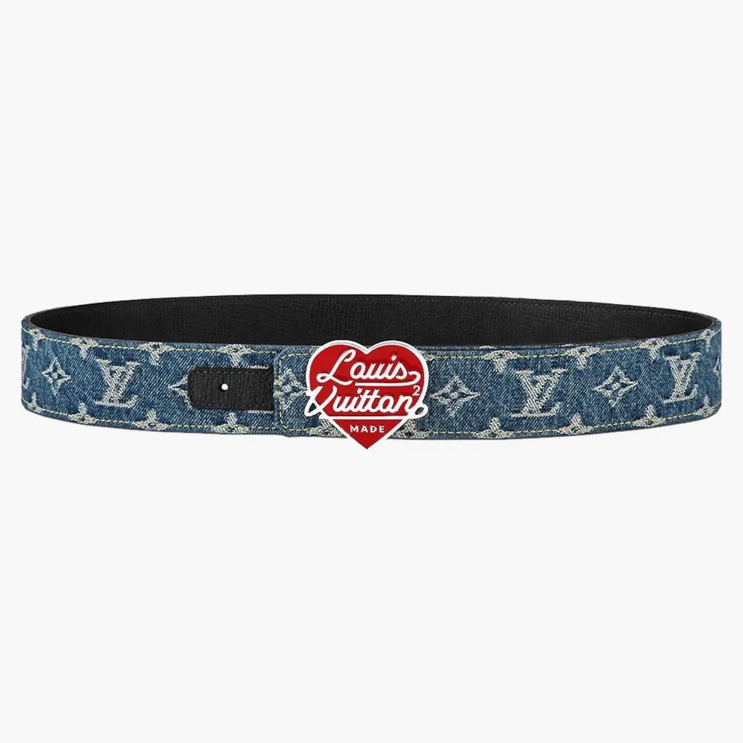 Louis Vuitton X Nigo Denim 40mm Reversible Belt Blue