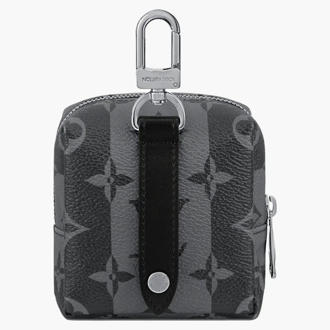 Louis Vuitton X Nigo Lv Made Squared Pouch Bag Charm Monogram Stripes Graphite