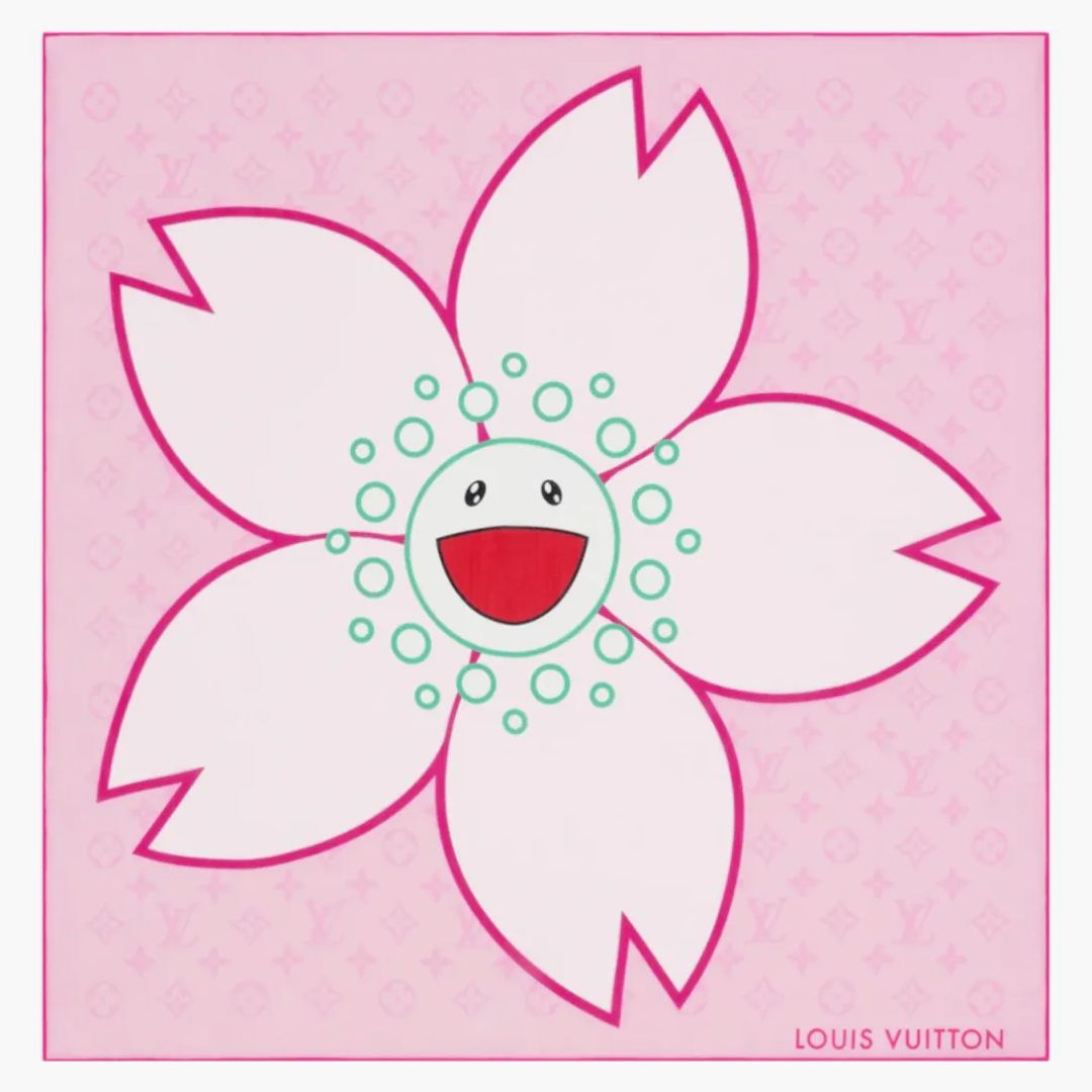 Louis Vuitton X Takashi Murakami Carre 55 Cherry Blossom Pink