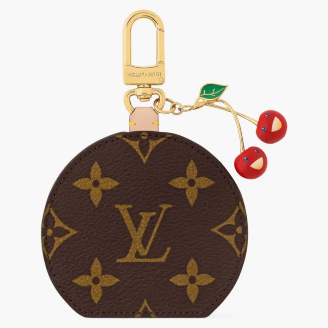 Louis Vuitton X Takashi Murakami Cherry Lv Mini Mirror Bag Charm Brown Monogram