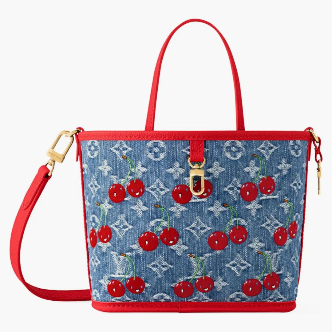 Louis Vuitton X Takashi Murakami Cherry Neverfull Inside Out Bb Denim Monogram