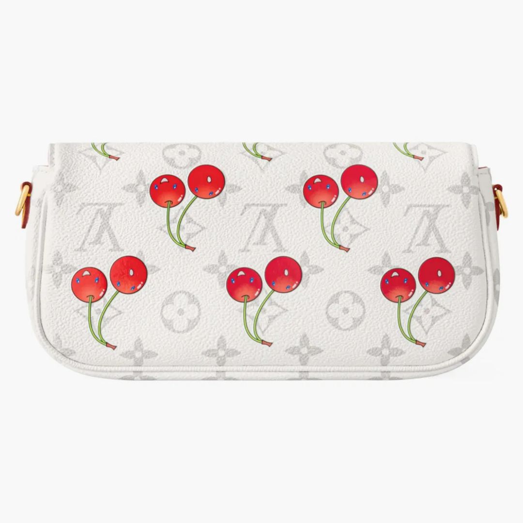 Louis Vuitton X Takashi Murakami Cherry Wallet On Chain Ivy White Monogram