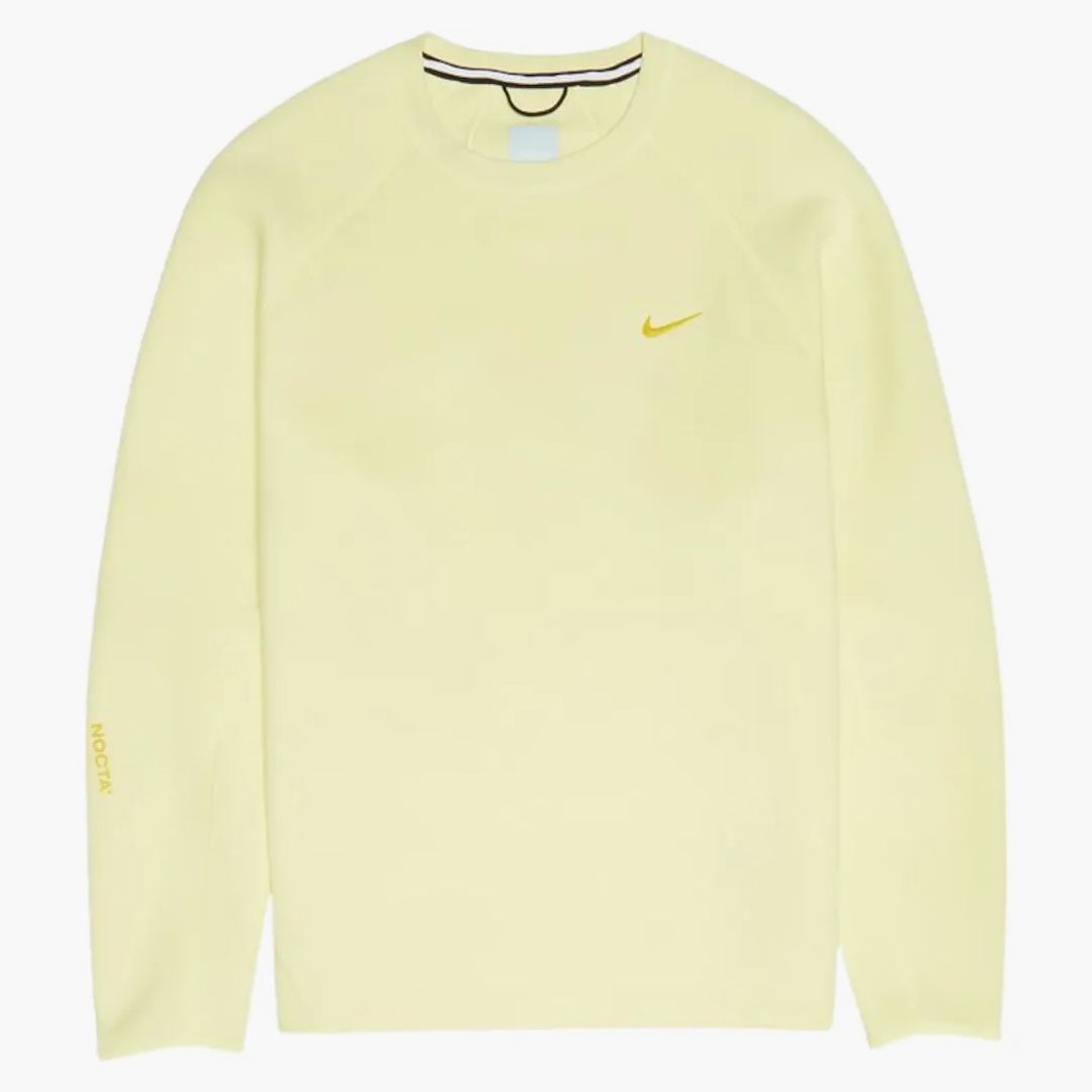 Nike X Nocta Nrg Tech Fleece Crewneck Sweatshirt Citron Tint/vivid Sulfur