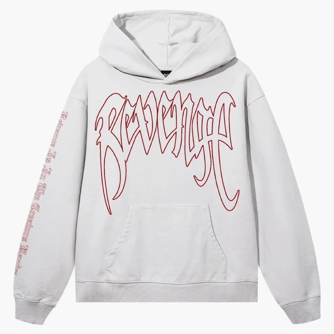 Revenge Xxxtentacion Kill Outline Hoodie Cement/red