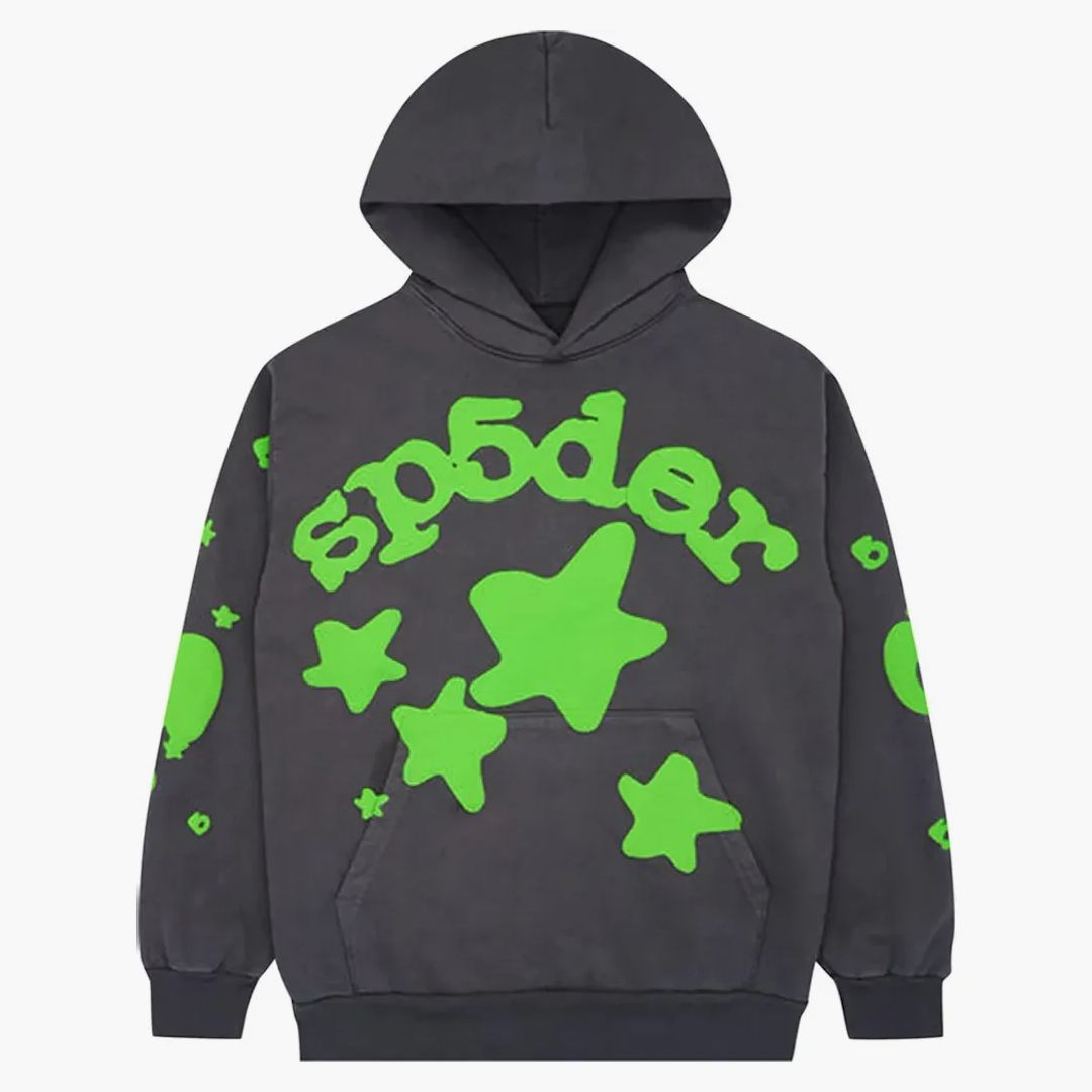 Sp5der Beluga Hoodie Slate Grey/green