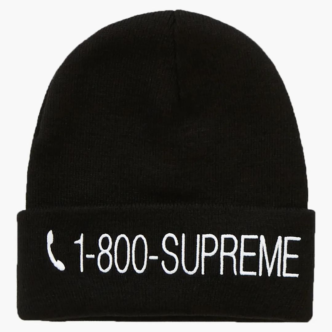 Supreme 1-800 Beanie Black