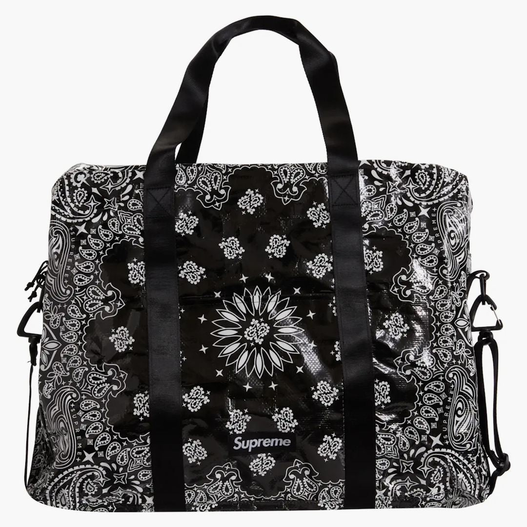 Supreme Bandana Tarp Large Duffle Bag Black